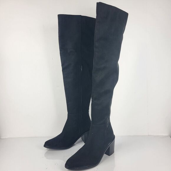 Seychelles Paradise City Leather Over the Knee Boots Black Size 7.5 - Picture 1 of 15
